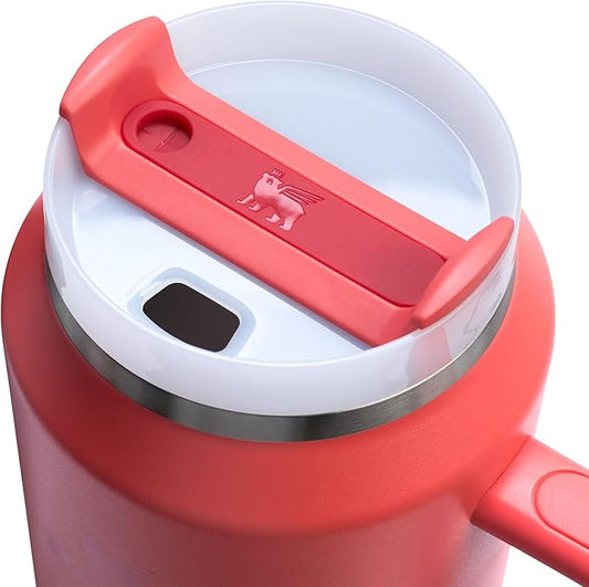 STANLEY Quencher H2.0 Tumbler with Handle & Straw 64 oz | Flowstate 3-Position Lid | Large Capacity for Travel & Sports | Insulated Stainless Steel Cup | BPA-Free | Hot Coral