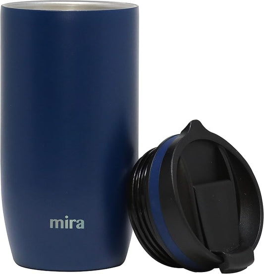 MIRA 16 oz Travel Coffee Mug - Insulated Stainless Steel Tumbler with Screw Lid - Admiral Blue