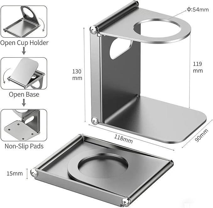 Camping Coffee Maker with Folding Stand|Portable Espresso Machine for Travel, Outdoor & Office|20Bar Pressure|7500mAh Battery|Heats in 3 Mins|Compatible with Coffee Capsules&Ground Coffee|Space-Saving