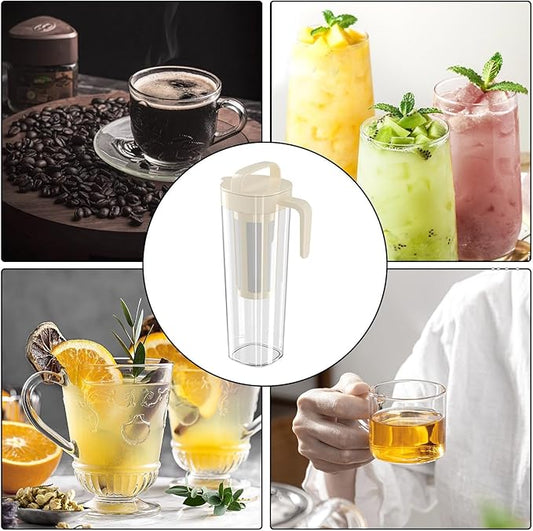 Iced Coffee Maker, Portable Refrigerator Water Bottle, Airtight Cold Brew Iced Coffee Maker Pitcher and Tea Infuser with Spout, Cold Brew Coffee Maker for Home, Cafe, Apartment, Dormitory (B)