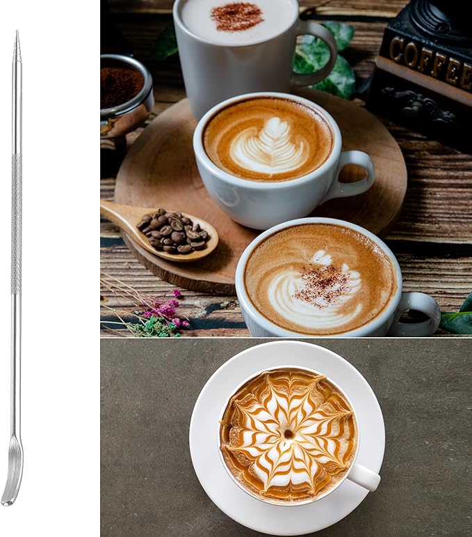 uxcell Stainless Steel Coffee Latte Art Pen, 6Pcs135mm/5.31" Coffee Fancy Tool for Latte Espresso Decorating