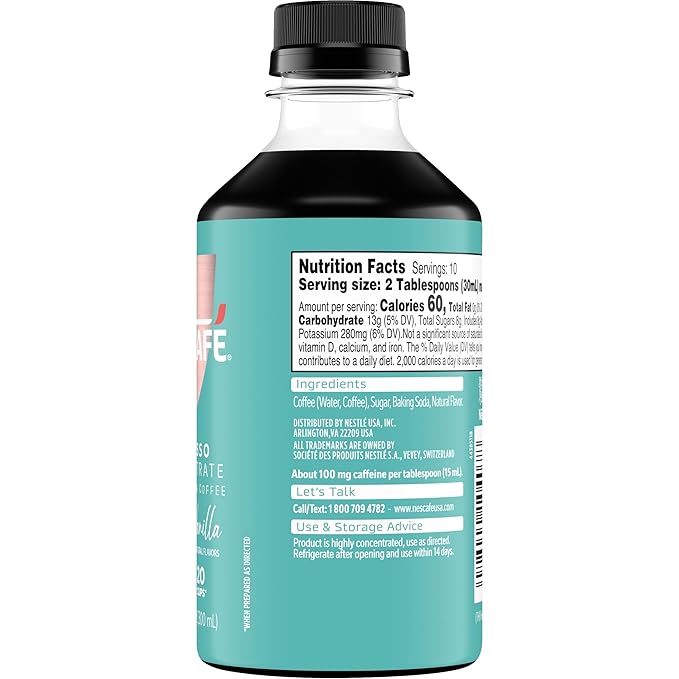 NESCAFE Espresso Concentrate Vanilla Coffee 300ml Bottle