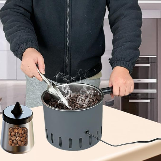 Coffee Bean Cooler Electronic Bean Cooling Machine with 304 Stainless Steel Mesh Two Layers 1.3lb Big Capacity Household Roasting (1 Layer with Handle)