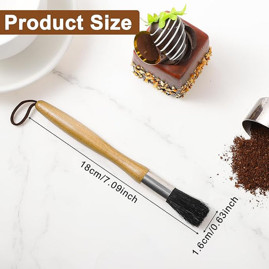 Nogeqi Coffee Brush Espresso Maker Coffee Brush With Wooden Handle Natural Boar Bristles Machine Cleaner Tool For Home Kitchen Barista With Hanging Loop