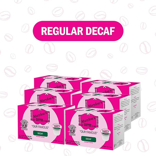 Marylou’s Coffee – Regular Blend Decaf – Gourmet Single Serve Coffee Pods, Compatible with Keurig Brewers – 72 Pods