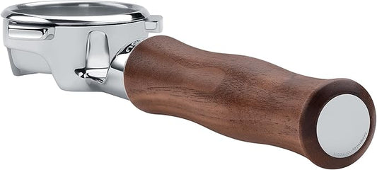 Normcore 54mm Slim Naked Portafilter with 18g Precision High Extraction Basket, Genuine American Walnut Handle Fits 54mm Breville Sage Barista Machines