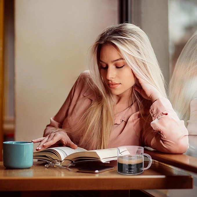 BCnmviku Espresso Cup Measuring Cup Triple Pitcher Milk Cup 250ML/8.5OZ Espresso Cups with Handle Shot Glass with V-Shaped Mouth Clear Accessories Milk Frothing Pitcher (1)