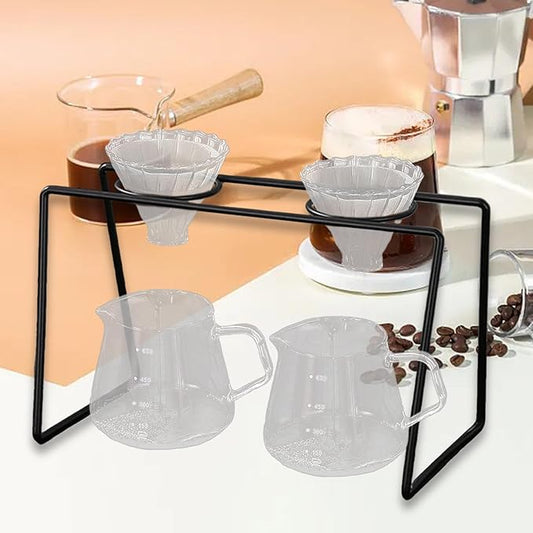 1 Piece IEUDNS Drip Over Coffee Stand, Iron Frame Coffee Dripper Stand for Home and Office, Easy to Clean and Use, Design C