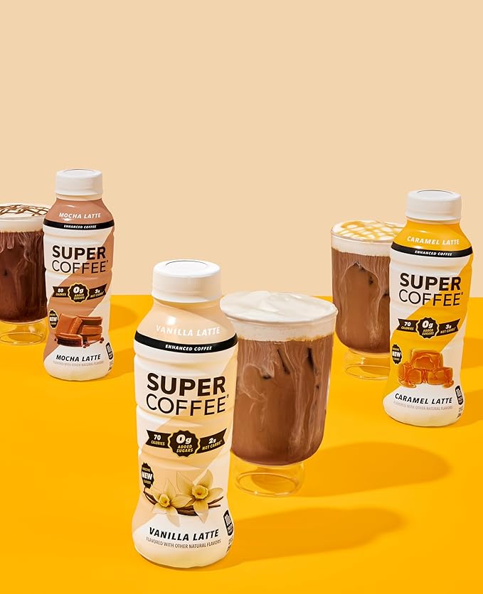 Super Coffee, Keto Protein Coffee (0g Added Sugar, 10g Protein, 70 Calories) 12 Fl Oz | Iced Smart Coffee Drinks - LactoseFree, SoyFree, GlutenFree (12 Fl Oz (Pack of 12), Core 3 Variety)