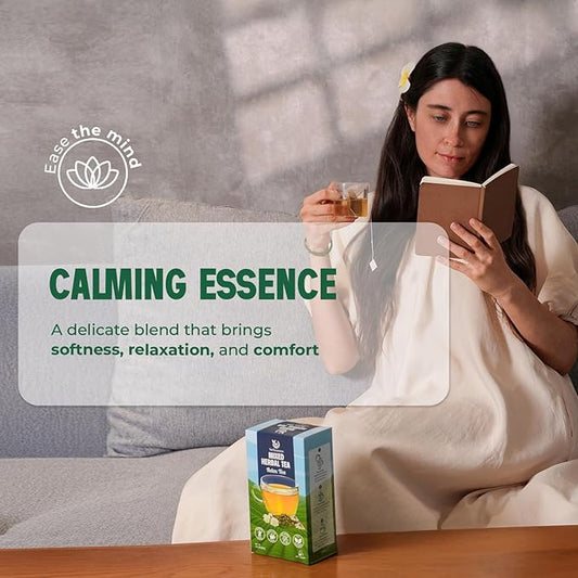VieTreasures Relax Herbal Tea – 40 Tea Bags | Promotes Relaxation | Tieguanyin Base with Passionflower & Honeysuckle | Jasmine Infusion, Caffeine-Free, Sugar-free, Organic Blends, 2.8oz