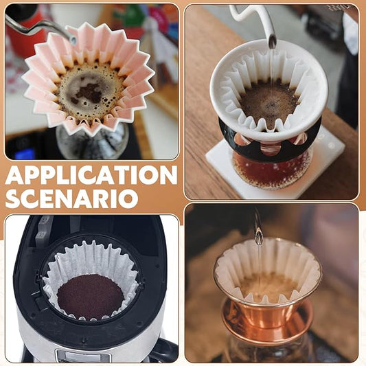 1-2 Cup Small Coffee Filters,100 Count Basket Coffee Filter, Disposable White Paper Coffee Filters Compatible with Single Serve Coffee Maker and Coffee Pot