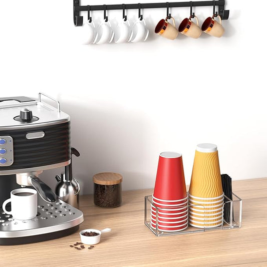 Coffee Cup Holder for Countertop - Clear Acrylic Coffee Bar Accessories 2 Cup Organizer Station Organizer Farmhouse Table Décor
