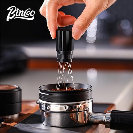 Bincoo Espresso Stirrer-Coffee Distribution Tool with 8 SUS304 Needles,Adjustable Needle WDT Tool with ABS Body,Espresso Distribution Tool (Green)