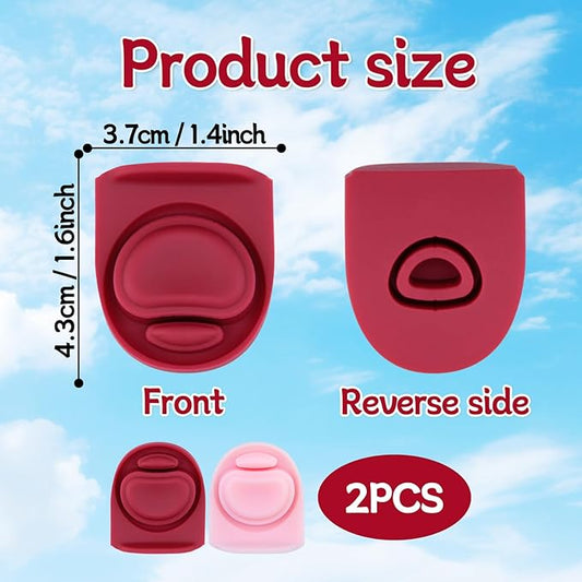 2 Pcs Replacement Rubber Seal Stopper Compatible with Owala FreeSip,Bottle Top Gasket Lid for Owala 16/19/24/32/40oz Seal Mouth Cap Silicone Stopper Parts Insert Accessories(Pink+Wine Red)