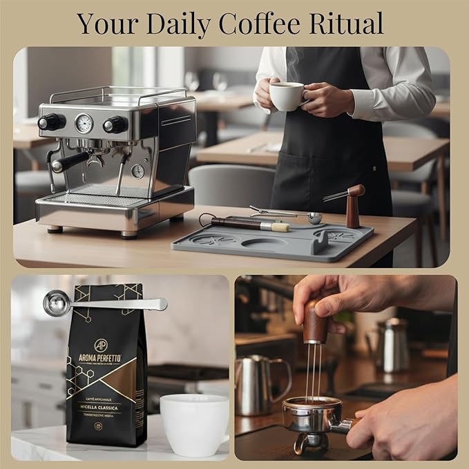 WDT Tool Espresso Needle Distribution Kit with Silicone Tamper Mat, Coffee Stirrer Needle and Cleaning Brush, Coffee Espresso Distribution Tool with Accessories for Baristas by BELLOVA