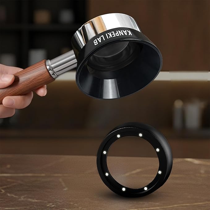 54mm Coffee Tamper with Click Feedback, Self-Leveling Spring-Loaded Design, 20lb / 30lb Interchangeable Springs, 8-Magnet Dosing Funnel - Fits Breville Sage Portafilters