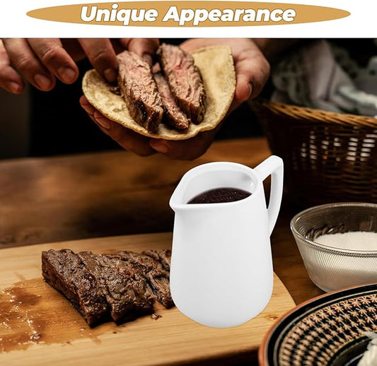PRETYZOOM Ceramic Milk Pitcher with Handle 15Oz Porcelain Creamer Jug for Coffee Latte Art Sauce Salad Dressing and Home Kitchen Use