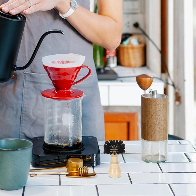 Garneck Espresso Portafilter Cleaning Brush for Anti-static Bristles Coffee Grinder Tool Multi-device Cleaner for Espresso Machines and Coffee Makers