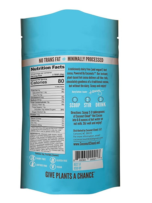 Coconut Cloud: Vegan, Natural, Delicious, Creamy Chocolate | Made in Colorado from Premium Milk Powder (Non-GMO, Gluten Free), Toasted Marshmallow Cocoa, 7 oz
