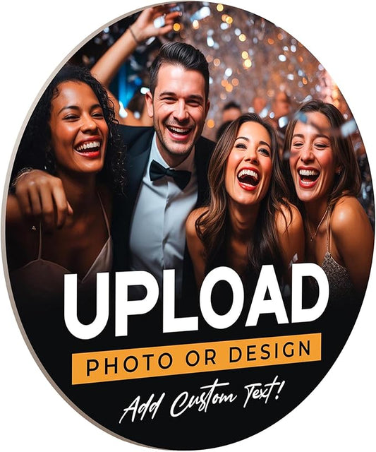 40 Pack, Personalized Drink Coasters, Custom Cardboard Coasters with Photo and Text, Design Your Own Coaster for Events, Parties, Bars, and Unique Gifts, 3.95" Round