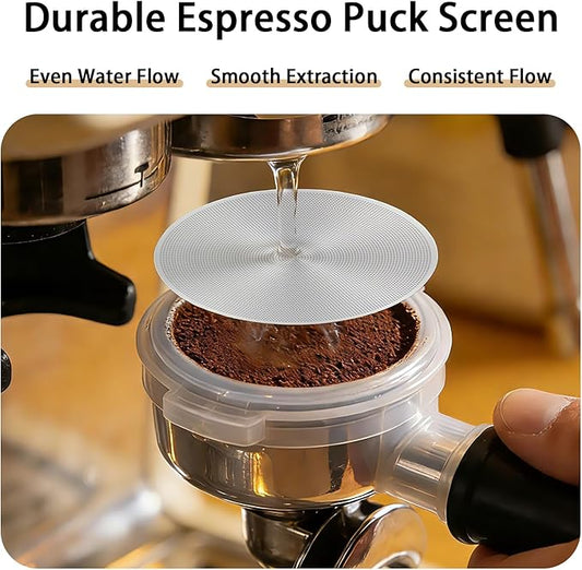 Puck Screen Compatible with Ninja Luxe Cafe, 3 Pack Espresso Puck Screens, Durable Stainless Steel Coffee Filter Screen, with Smooth Edges, Ensures Even Extraction, for Portafilter Filter Basket