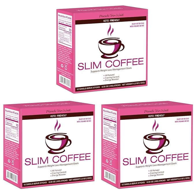 Skinny Coffee Green Coffee Bean Extract Powder | USTAR Slim Coffee with 12 Natural Health Blends Gluten-Free Instant Coffee for Energy & Metabolism, 360g (36 Sticks)