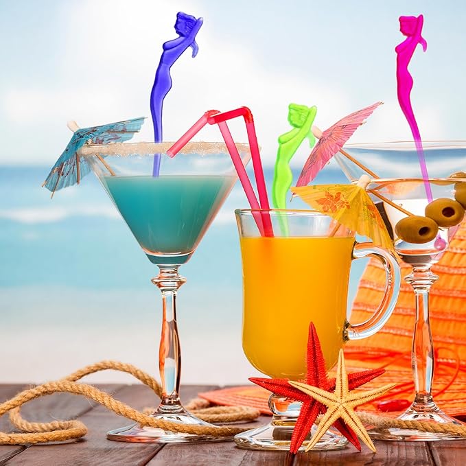 50 Pcs Girls hair styling restaurant bar party supplies art cocktail stick, juice drink stirring stick plastic,Cocktail Coffee Drink Stirrers