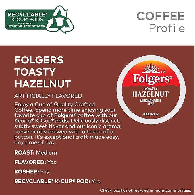 Folgers Hazelnut Cream Keurig K-Cup Portion Pack, 24 Count