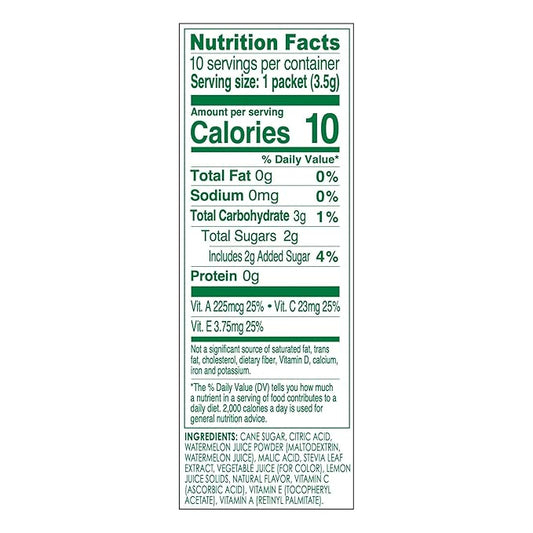TRUE LEMON KIDS Wild Watermelon (10 Packets) - Hydration for Kids - No Preservatives, No Artificial Flavors & Sweeteners - Low Sugar Water Flavoring - Juice Powdered Drink Mix