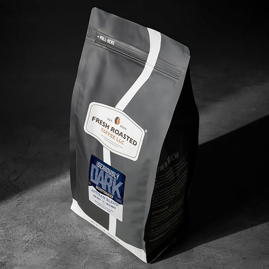Fresh Roasted Coffee,Seriously Dark Decaf Artisan Blend,5 lb Dark Roast, Kosher, Whole Bean