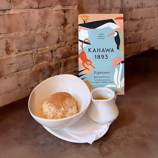 Kahawa 1893 Whole Bean Coffee Medium Roast 1893 Espresso Blend 12 Oz - As Seen on Shark Tank, Naturally Sweet, Organically Grown, Ethically & Sustainably Sourced
