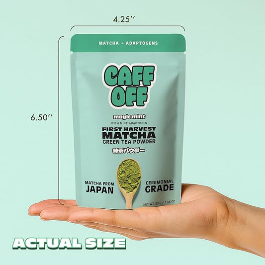 Mint Matcha Green Tea Powder From Japan - 1.06 oz / 30 g - With Mint Adaptogen- Ceremonial Grade & Sugar Free - No Fillers or Milk Powders - Tested For Heavy Metals & Radiation - First Harvest & Shade Grown Matcha Powder