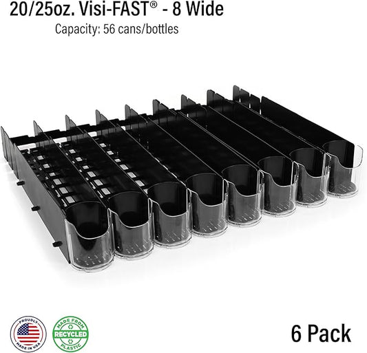 Display Technologies Fridge Organizer & Soda Can Dispenser for Refrigerator - Drink Dispenser & Refrigerator Storage (6-Pack)