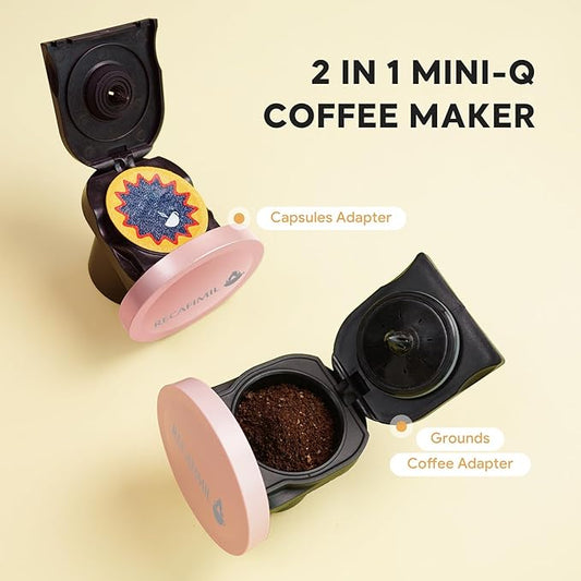 Single Serve Coffee Maker For K Cup Pod and Coffee Grounds /Tea, Fast Brew in 2 minutes, 2 IN 1 One Button Coffee Machine 4-8 Oz Brew Sizes, Stylish&Compact For Home, Office, RV and Dorm, Pink