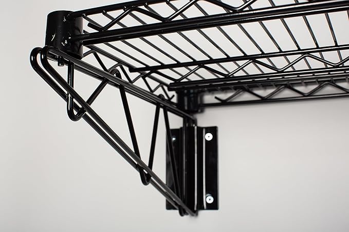 Omega 21" Deep x 54" Wide x 7" High Fixed Black Wall Mount Shelving Kit