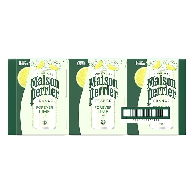 Maison Perrier Forever Lime Flavored Sparkling Water, 11.15 Fl Oz Cans, 8 Count, 3 Pack