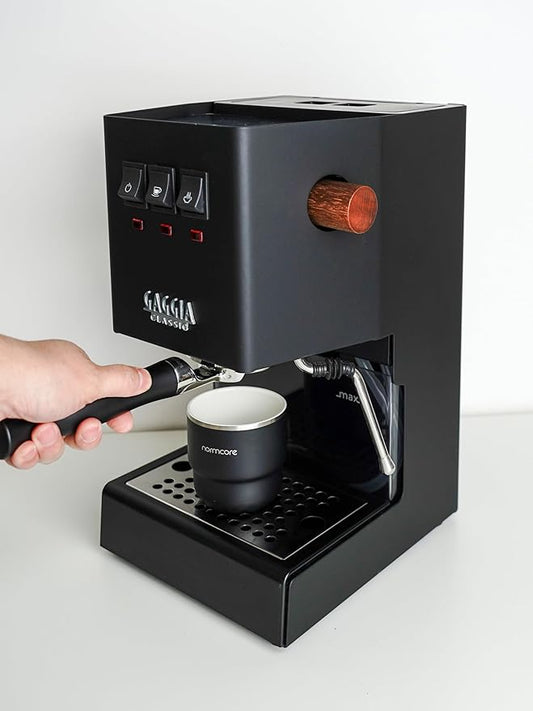 Normcore 58mm Silm Bottomless Portafilter with 18g Basket, Naked Portafilter with Black Anodized Aluminum Fit Gaggia Classic Machines, 18 g Precision Double shot Basket Included