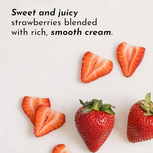 JUST INGREDIENTS Strawberries & Cream Protein Powder – 20-Serving Blend with 100% Grass-Fed Whey & Organic Plant Proteins – Real Strawberry Flavor – Supports Muscle Recovery, Energy*
