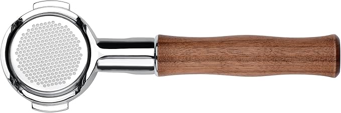 Normcore 58mm Slim Naked Portafilter with 18g Precision High Extraction Basket Fits La Marzocco Home Espresso Machines, Genuine American Walnut Handle
