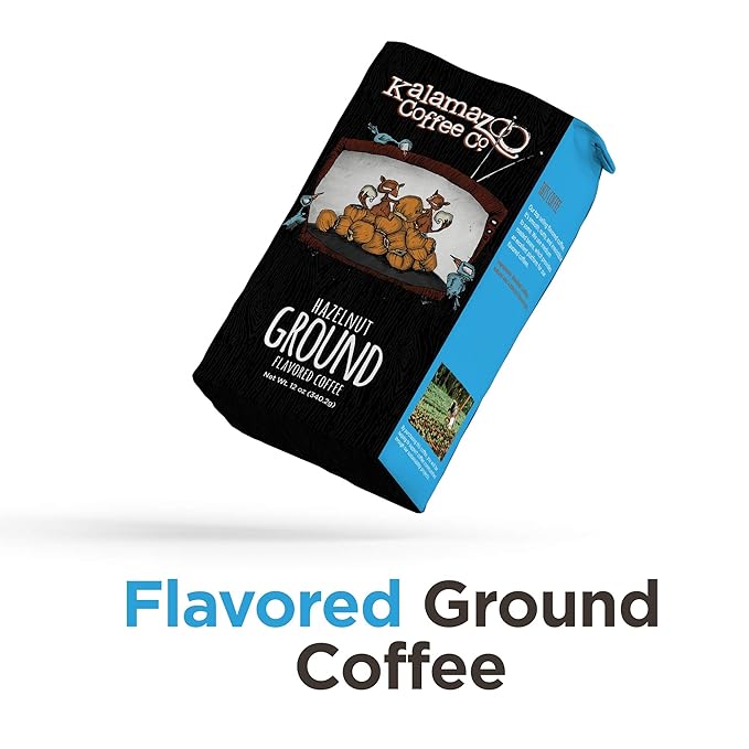 KALAMAZOO COFFEE COMPANY Ground Coffee Variety Pack - Hazelnut, Backpackers Blend, & Papua New Guinea | 12oz Bag (3 Pack)