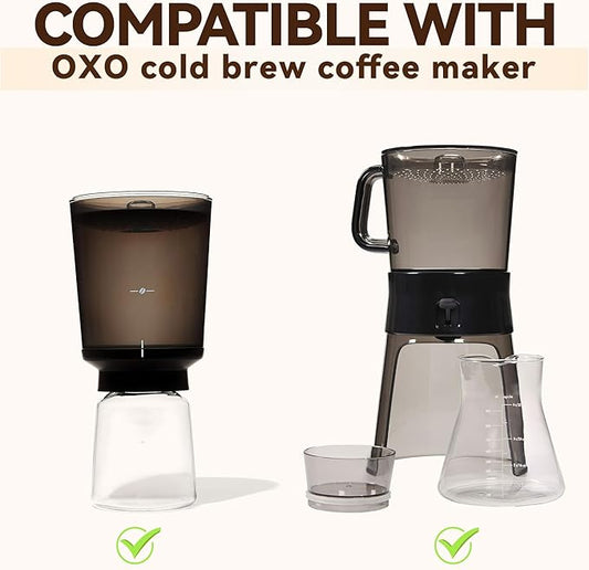 Coffee Filters Compatible with OXO Cold Brew Coffee Maker, 500 Pcs White Round Filter Paper for OXO 32 Ounce & Compact Cold Brew Maker