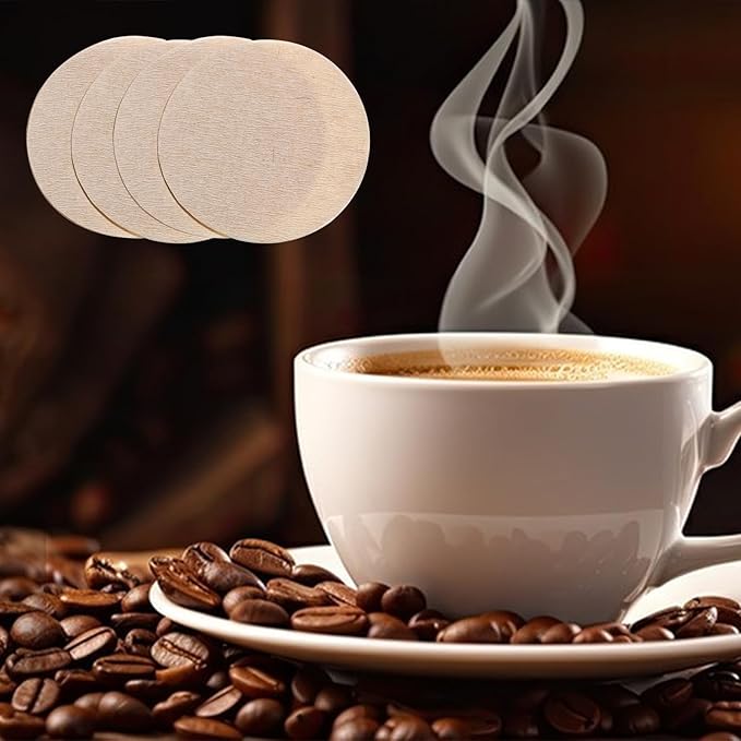 600 PCS Unbleached Coffee Filters, Replacement Round Coffee Filters, Disposable Paper Filters Compatible with Aerobie Aeropress Coffee Filter and Espresso Maker