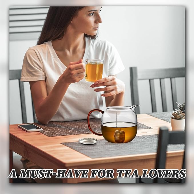 2 Pack Tea Infusers for Loose Tea, Extra Fine Mesh 18/8 Stainless Steel Tea Strainers, Loose Leaf Tea Steeper Tea Ball Tea Diffuser Tea Holder with Extended Chain Hook and Drip Tray