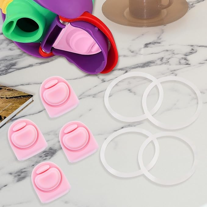 4 Sets Replacement Rubber Stopper and O Ring Gasket Compatible with Owala FreeSip 24oz 32oz,Water Bottle Lid Insert Cap Seal Parts for Owala 16/19/24/32/40oz Mouthpiece Accessories Z4K3