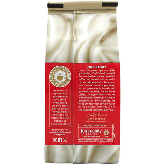 Community Coffee French Vanilla Flavored 72 Ounces, Medium Roast Ground Coffee, 12 Ounce Bag (Pack of 6)
