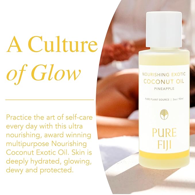 PURE FIJI Travel Size Nourishing Exotic Coconut Oil, Pineapple (3oz/90ml)