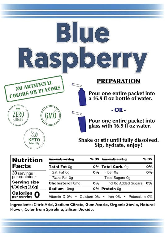 Drink Mix - 2GO (All NATURAL Blue Raspberry)