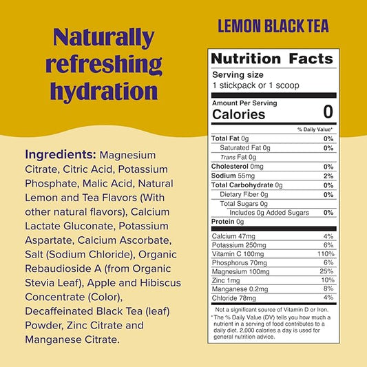 Ultima Replenisher Daily Electrolyte Powder - Lemon Black Tea, 90 Servings - Zero Sugar Hydration Powder with 6 Electrolytes and Minerals - Sugar Free, Plant Based & Keto Friendly Drink Mix