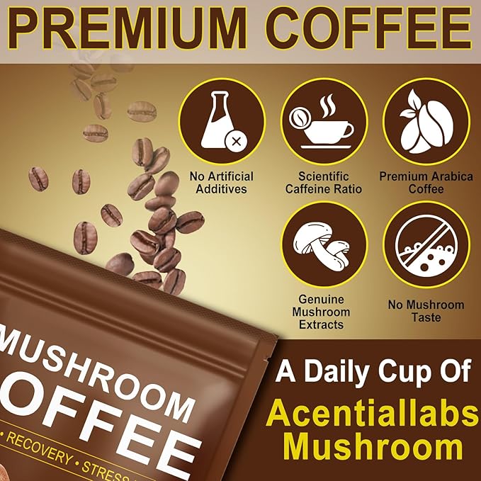 Mushroom Coffee (235g Supersize), 10 Superfood Mushrooms Blend for Energy, Recovery & Focus, Organic Instant Coffee Powder with Lion’s Mane, Reishi, Chaga, Cordyceps, 8.28 OZ