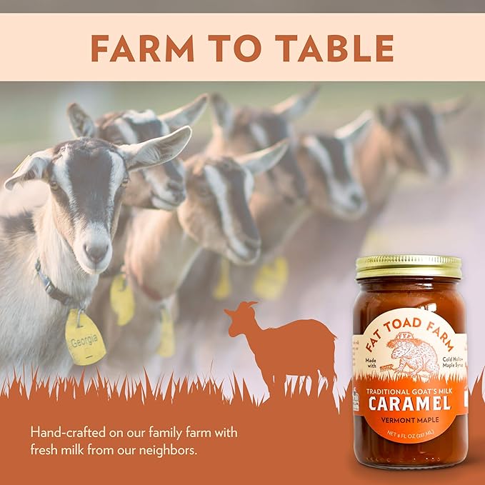 Fat Toad Farm Traditional Goat’s Milk Caramel Sauce/Cajeta, Vermont Maple, Gluten Free, 8 fl oz